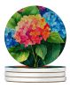 Hydrangeas in Watercolor Large Sandstone Coasters Pack of 4 Absorbent Round Coasters Decor Gifts for Men or Women, 4 in, Multicolor