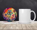 Colorful Iris Large Sandstone Coasters Pack of 4 Absorbent Round Coasters Decor Gifts for Men or Women, 4 in, Multicolor