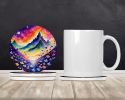 Colorful Violets Large Sandstone Coasters Pack of 4 Absorbent Round Coasters Decor Gifts for Men or Women, 4 in, Multicolor