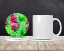 Vermont Red Clover in Watercolor Large Sandstone Coasters Pack of 4 Absorbent Round Coasters Decor Gifts for Men or Women, 4 in, Multicolor